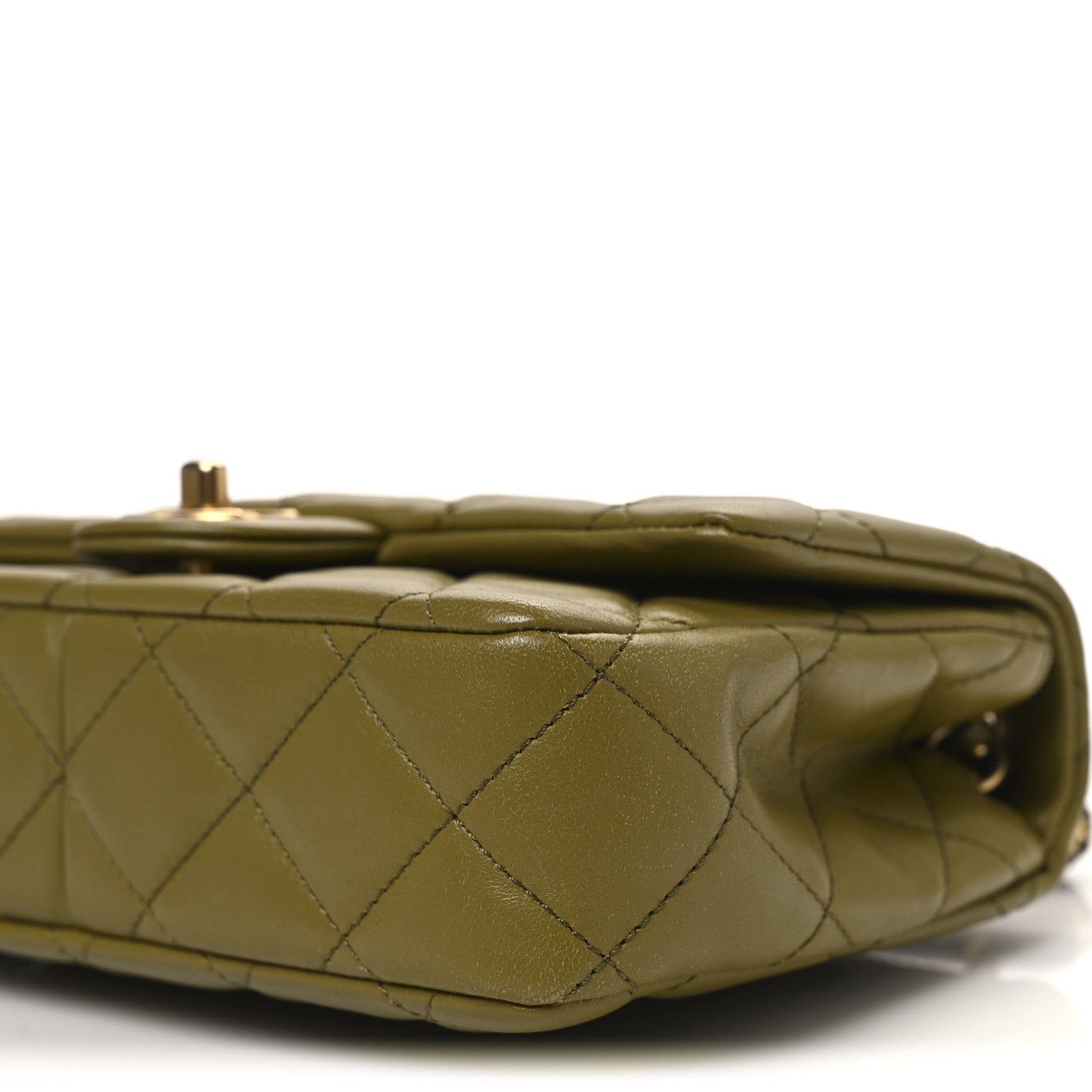 Chanel Lambskin Quilted Small Wenge Wood Flap Green 10 of 11