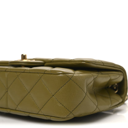 Chanel Lambskin Quilted Small Wenge Wood Flap Green 10 of 11