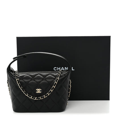 Chanel Caviar Quilted Hobo Clutch With Chain  Black 11 of 11