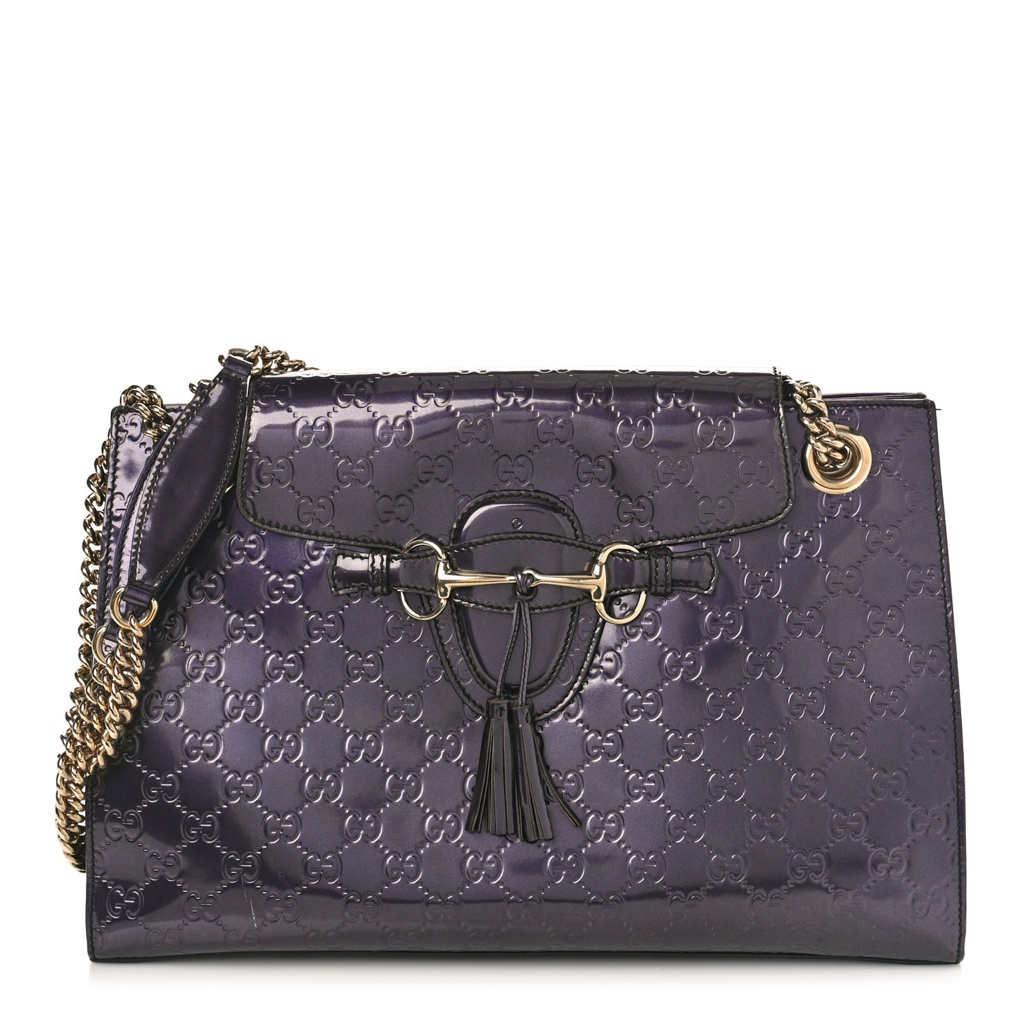 Shine Guccissima Large Emily Chain Shoulder Bag Melanzana