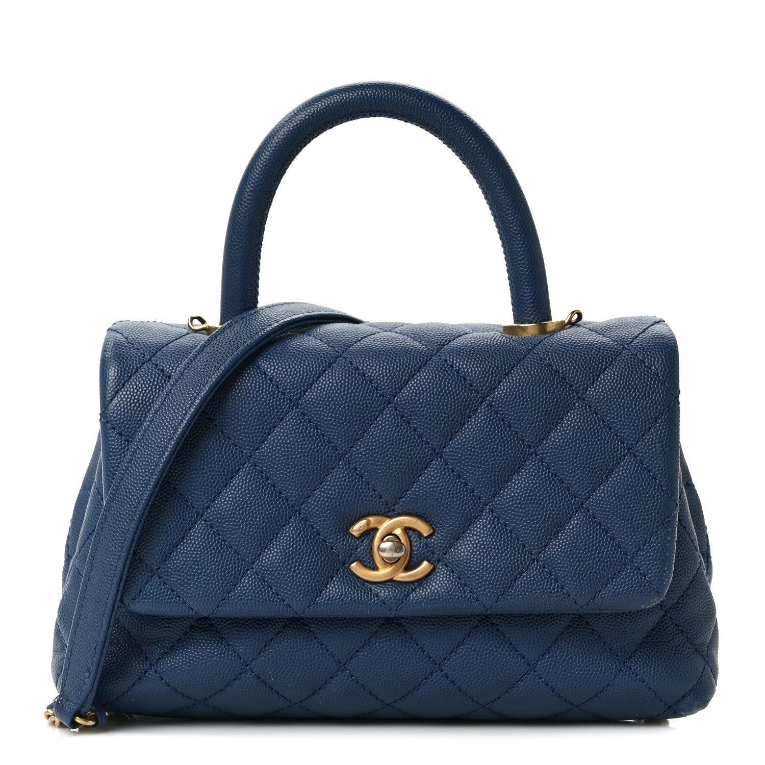 Chanel Caviar Quilted Mini Coco Handle Flap Blue 1 of 14