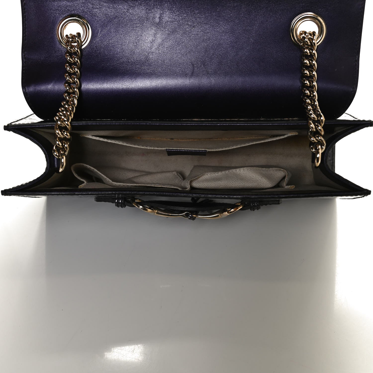 Gucci Shine Guccissima Medium Emily Chain Shoulder Bag Melanzana 5 of 14