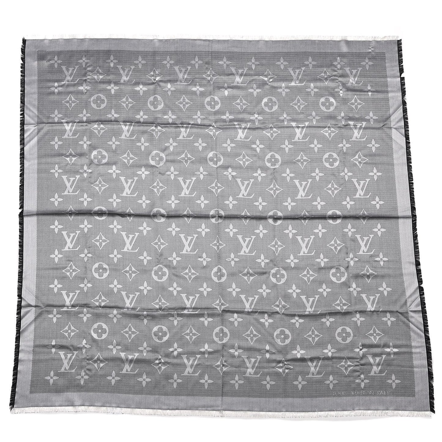 Silk Wool Beyond Monogram Shawl Silver