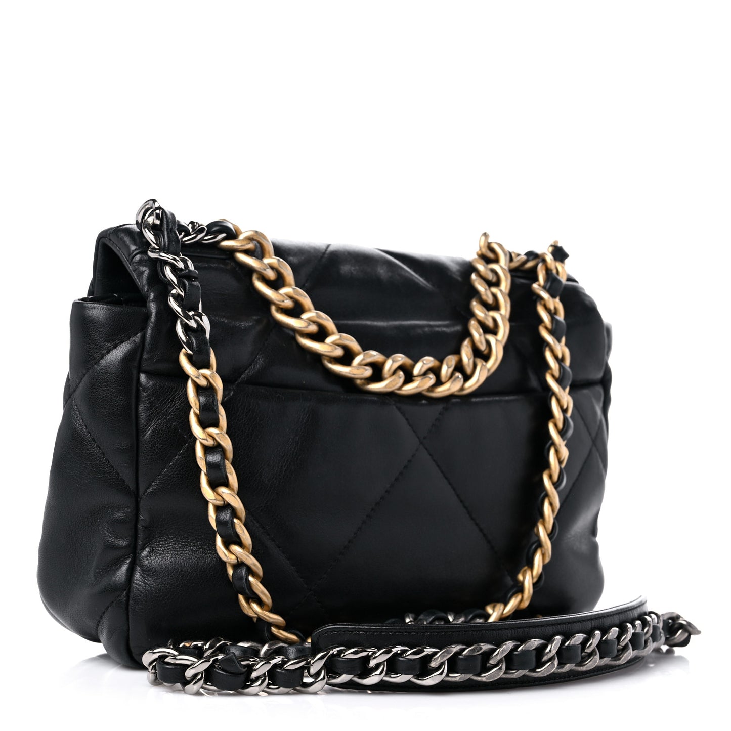 Lambskin Quilted Medium Chanel 19 Flap Black