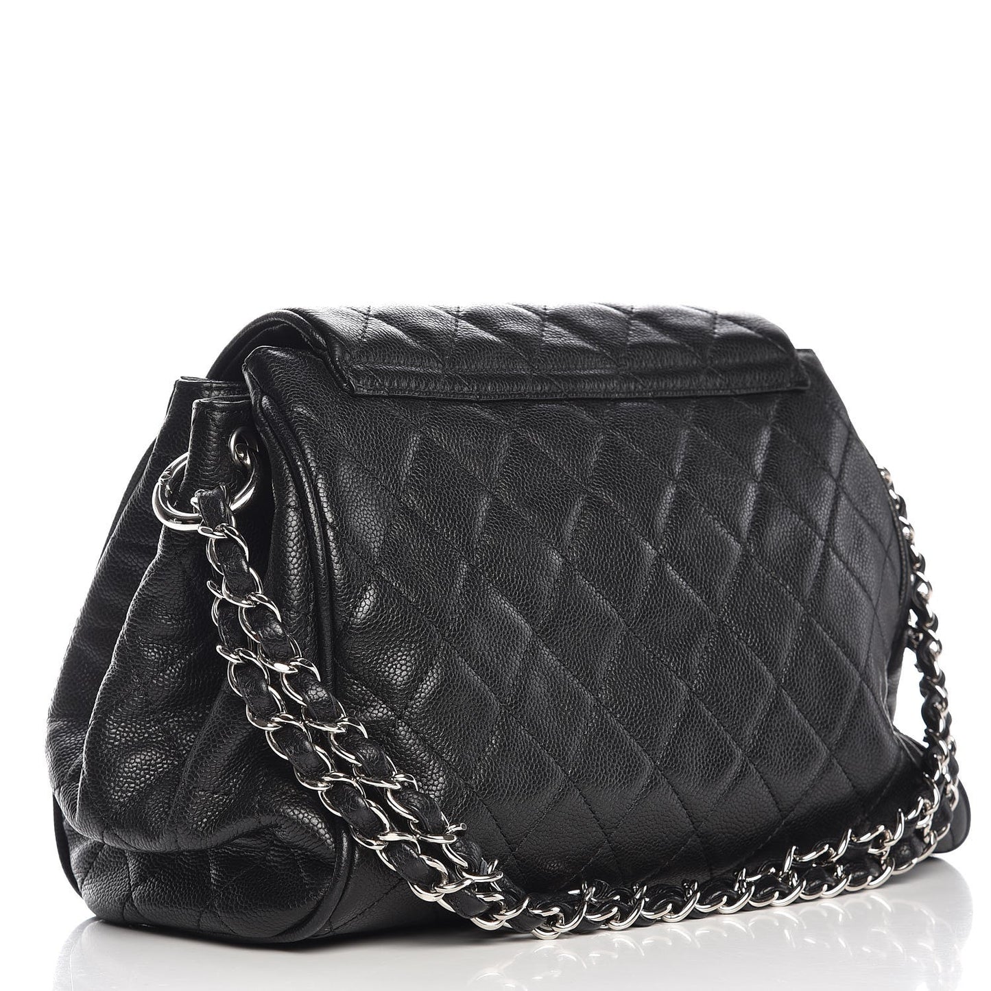 Caviar Quilted Timeless Accordion Flap Black
