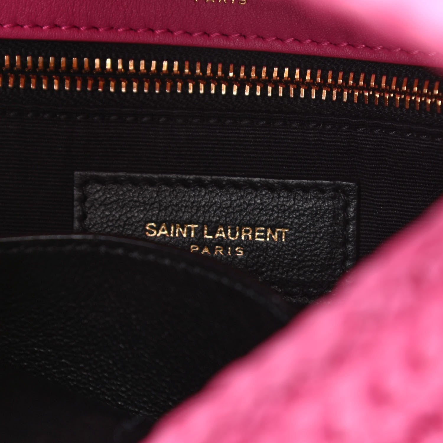 Saint Laurent Raffia Calfskin Monogram Medium Niki Chain Satchel Bright Pink 7 of 11