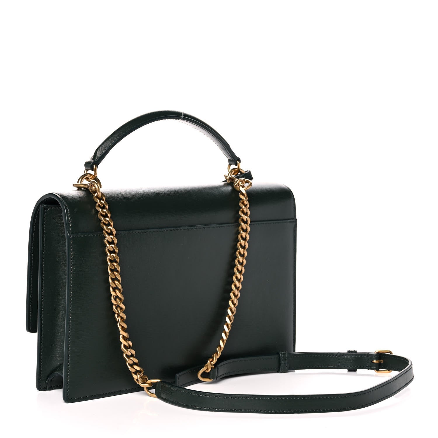 Saint Laurent Calfskin Medium Monogram Sunset New Vert Fonce 3 of 9