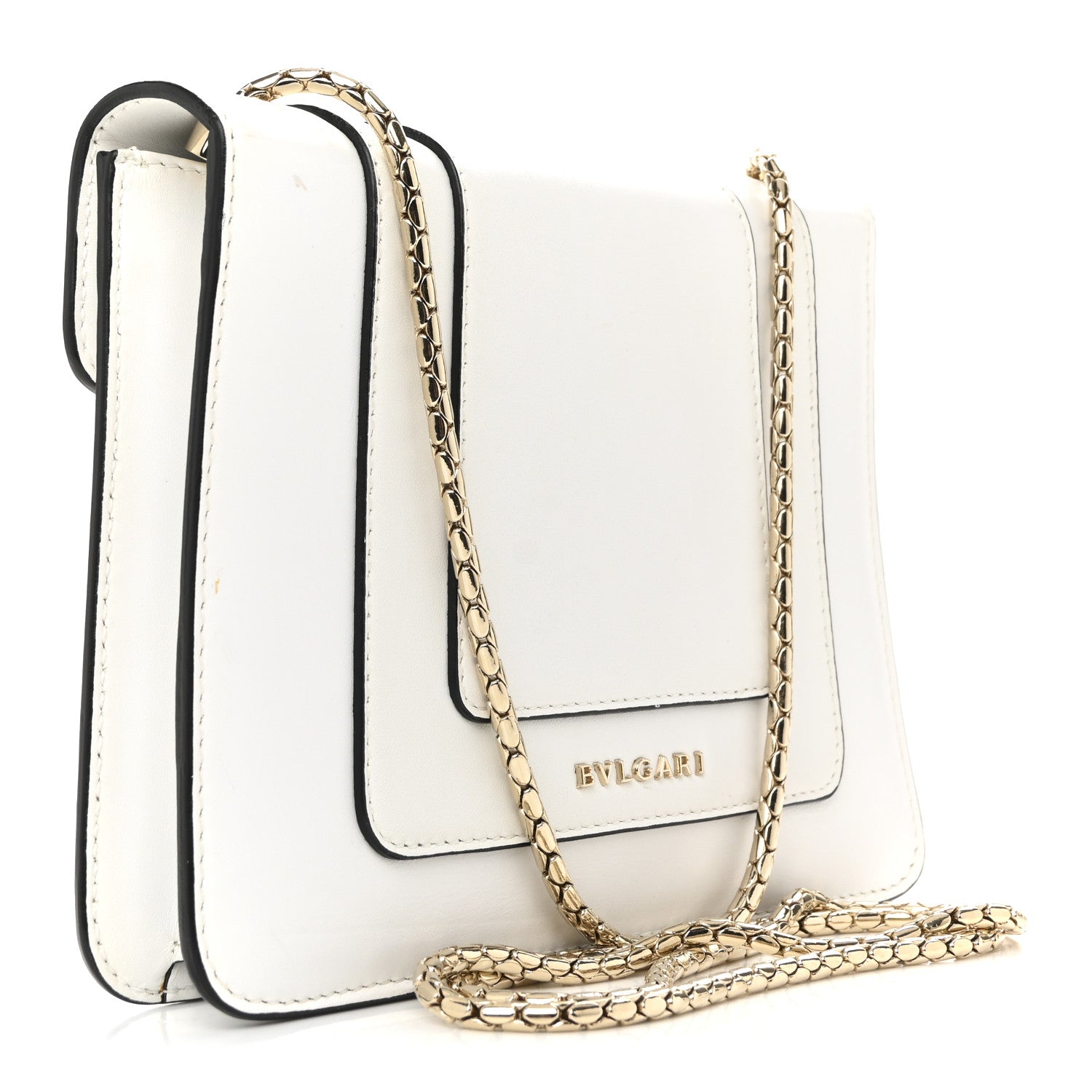 Bulgari Calfskin Small Serpenti Forever Crossbody Bag White Agate 4 of 13