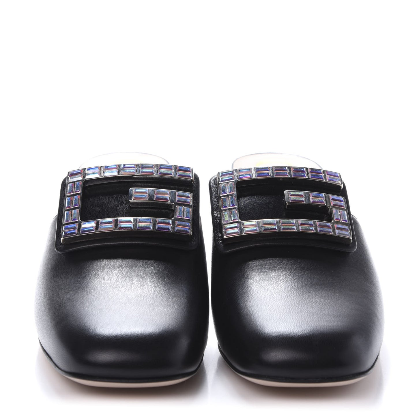 Malaga Kid Crystal Square G Madelyn 60mm Mules 37.5 Black