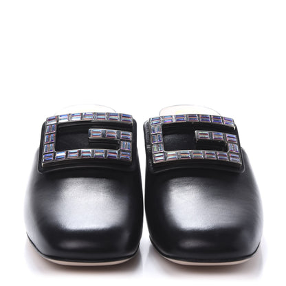 Gucci Malaga Kid Crystal Square G Madelyn 60mm Mules 37.5 Black 2 of 9