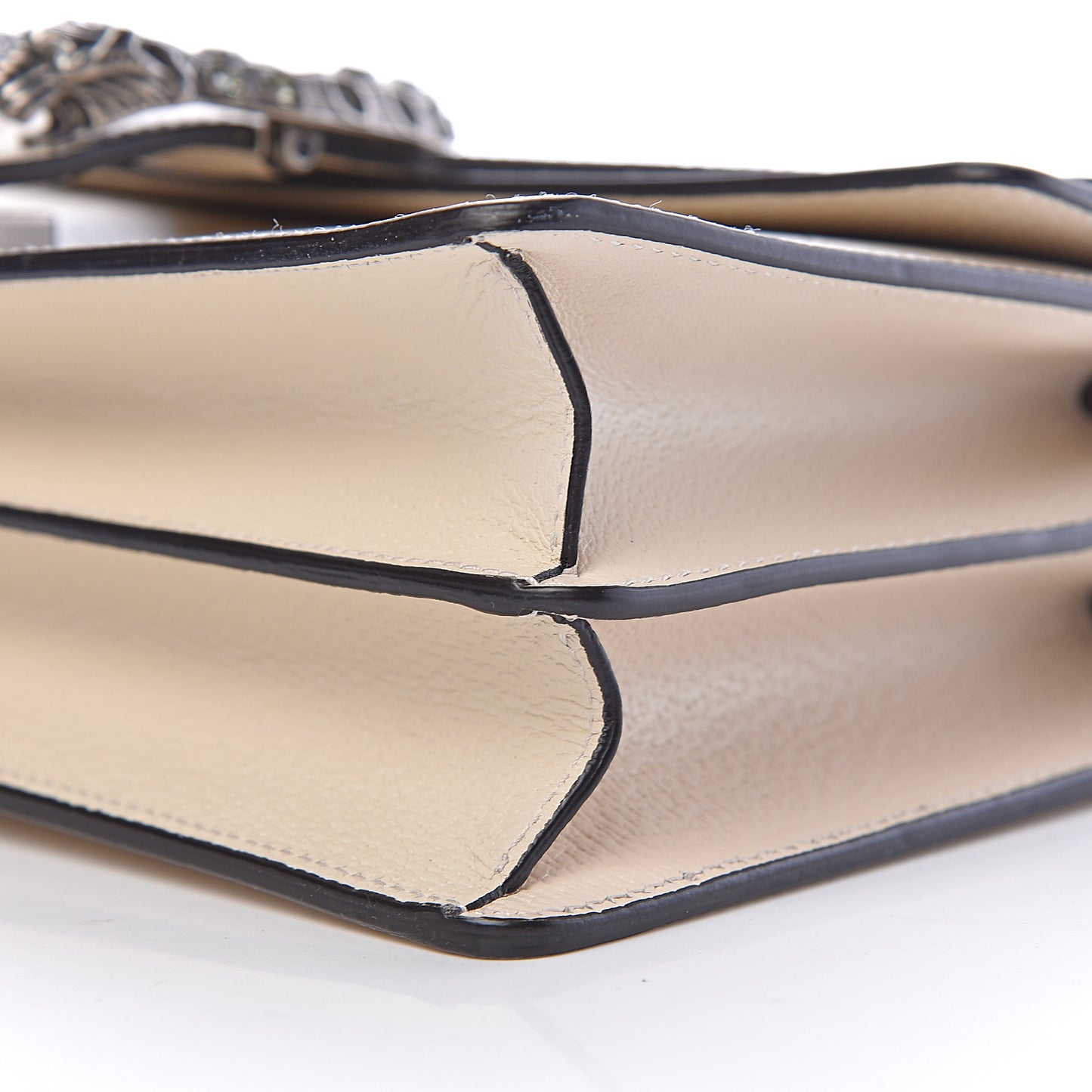 Textured Calfskin Crystal Small Dionysus Shoulder Bag Mystic White