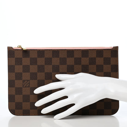 Louis Vuitton Damier Ebene Neverfull MM GM Pochette Rose Ballerine 2 of 7