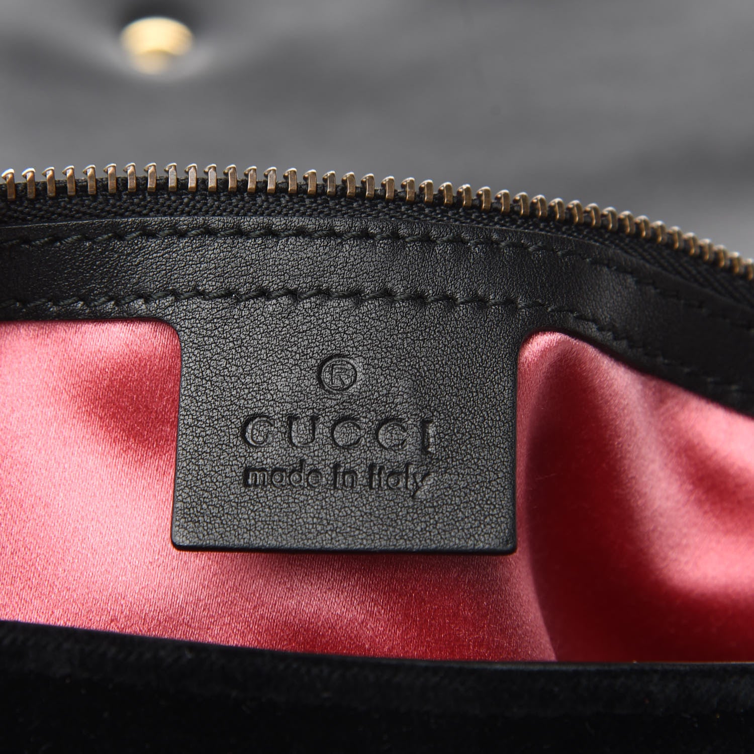 Gucci Velvet Matelasse Loved Embroidered Medium GG Marmont Shoulder Bag Black 9 of 10