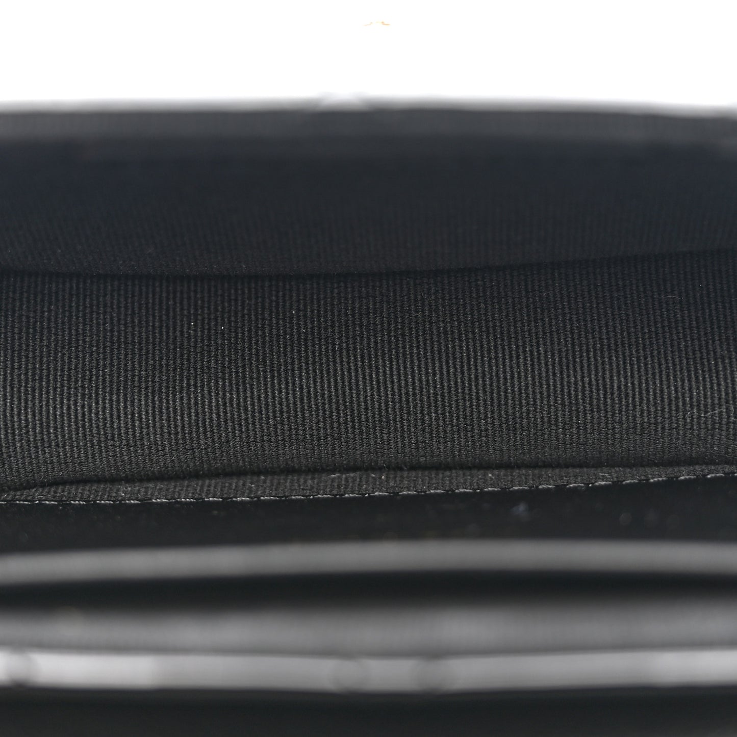 Patent Calfskin Quilted Mini Clutch Black