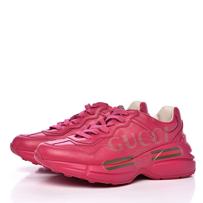Gucci Calfskin Logo Womens Rhyton Sneakers 36.5 Box Pink 3 of 8