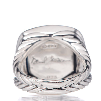 David Yurman Sterling Silver Diamond Turquoise 14mm Albion Ring 54 6.75 4 of 5