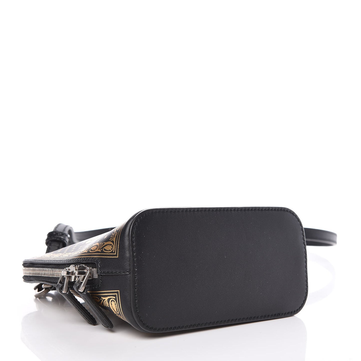 X SEGA Calfskin GUCCY Stars Mini Dome Shoulder Bag Black Gold