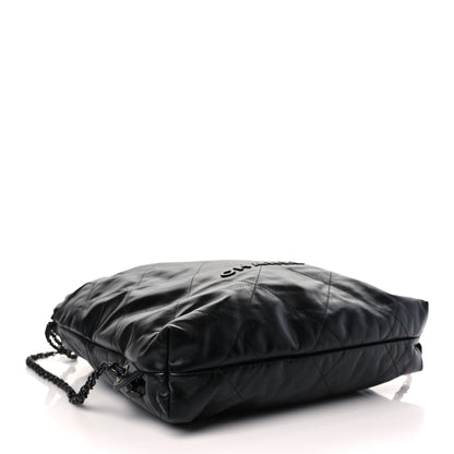 Chanel Shiny Calfskin Quilted Chanel 22 Backpack So Black 4 of 9