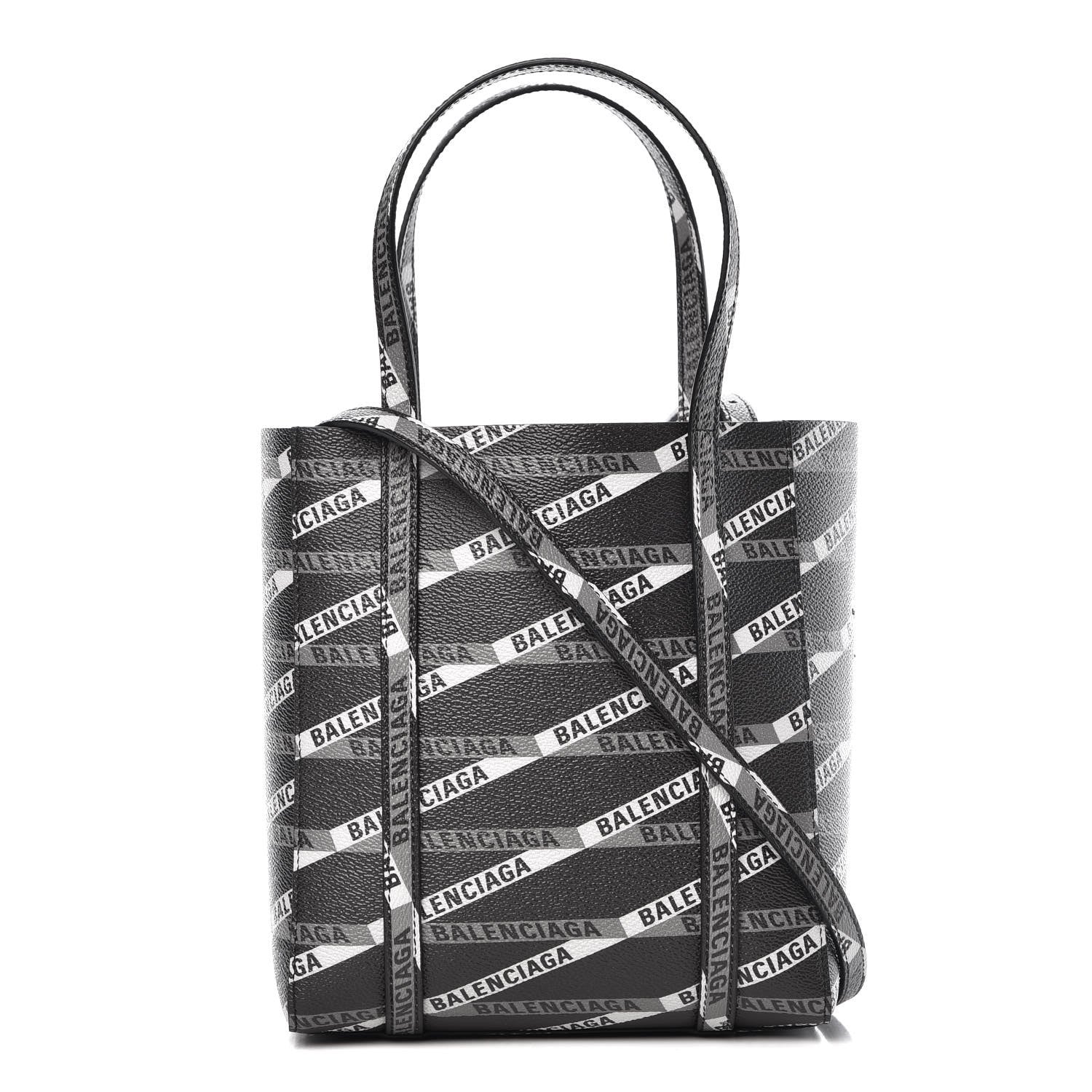 Balenciaga Coated Canvas Losange Monogram Mini Tote Black Grey 1 of 9
