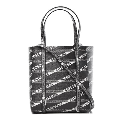 Balenciaga Coated Canvas Losange Monogram Mini Tote Black Grey 1 of 9