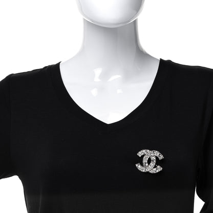 Chanel Crystal CC Brooch Silver 2 of 4