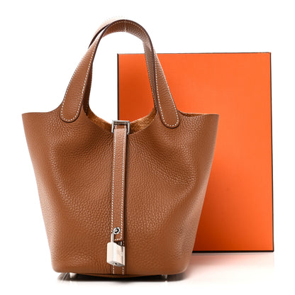 Hermes Taurillon Clemence Picotin Lock 18 PM Gold 11 of 11