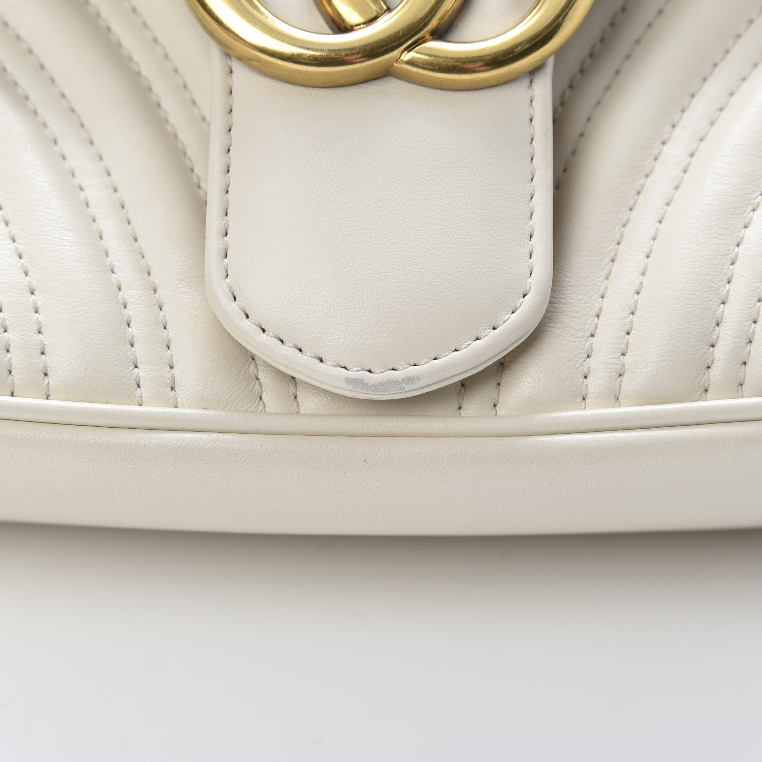 Gucci Calfskin Matelasse Small GG Marmont Shoulder Bag White 11 of 11