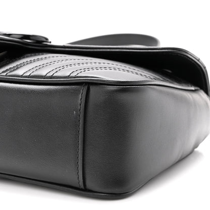 Gucci Calfskin Matelasse Monochrome Small GG Marmont Shoulder Bag Black 8 of 8