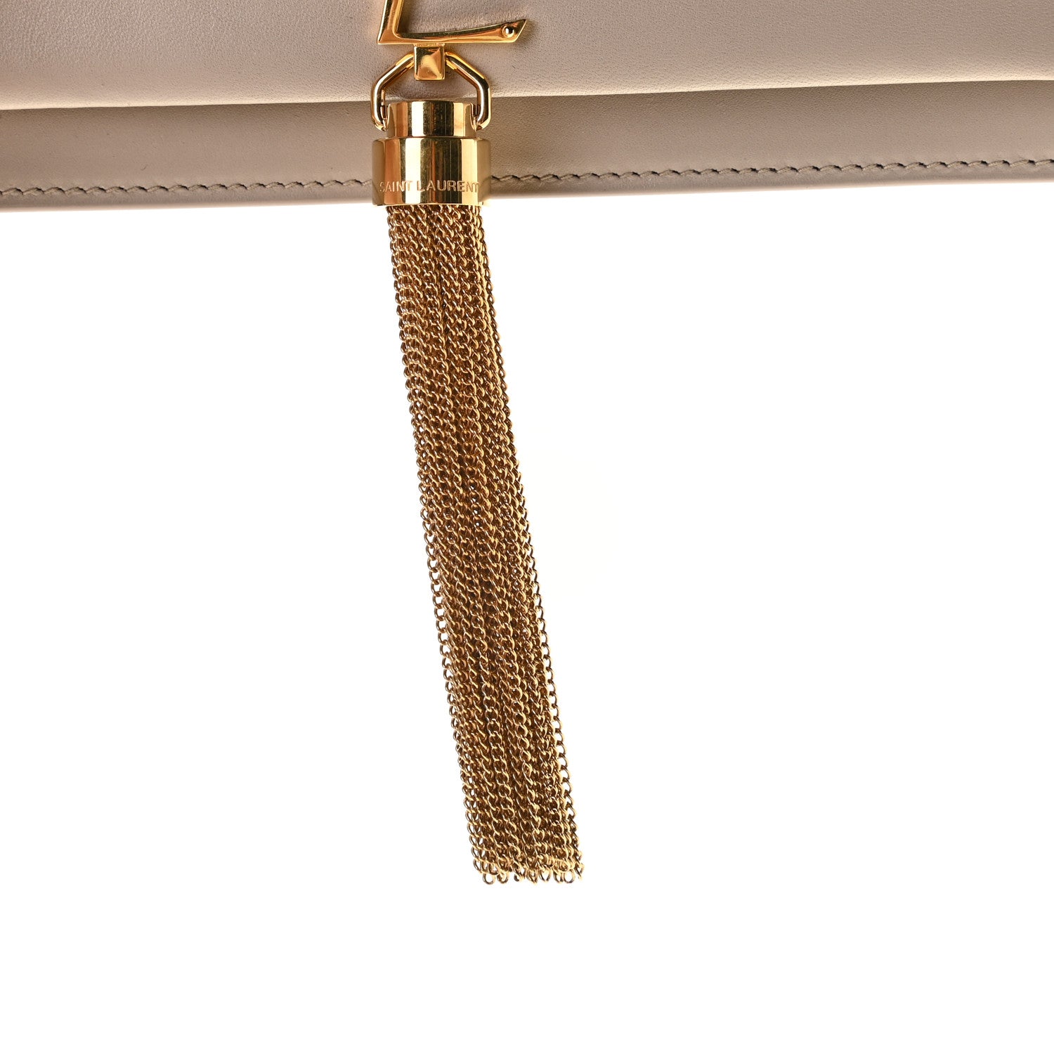 Saint Laurent Smooth Calfskin Classic Monogram Kate Tassel Chain Wallet Nude Powder 10 of 12