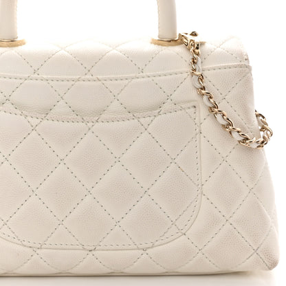 Chanel Caviar Quilted Mini Coco Handle Flap White 5 of 13