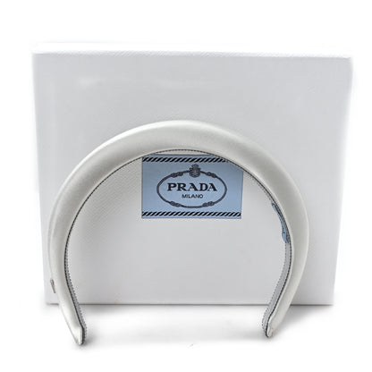 Prada Seta Triangle Logo Headband Light Grey 6 of 6