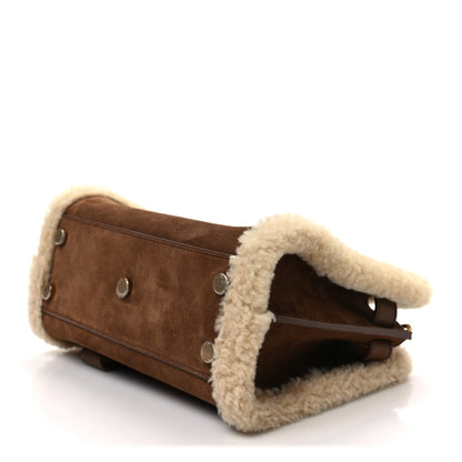 Saint Laurent Shearling Nano Supple Sac De Jour Brown Beige 6 of 6