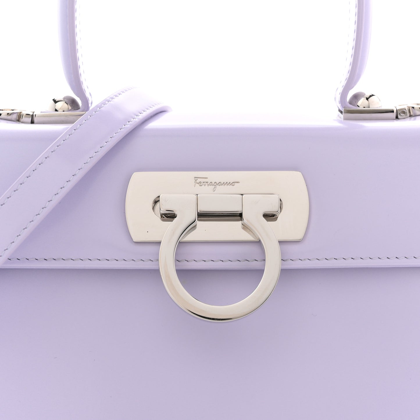 Brushed Off Calfskin Mini Iconic Top Handle Bag New Lavender