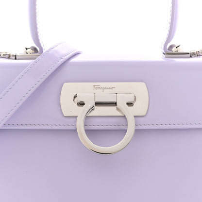 Salvatore Ferragamo Brushed Off Calfskin Mini Iconic Top Handle Bag New Lavender 8 of 10