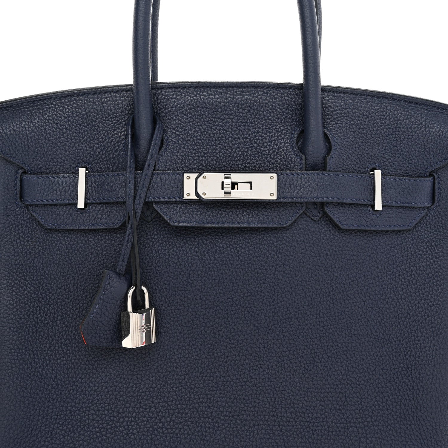 Hermes Togo Birkin Verso 30 Bleu Nuit Orange Poppy 7 of 11