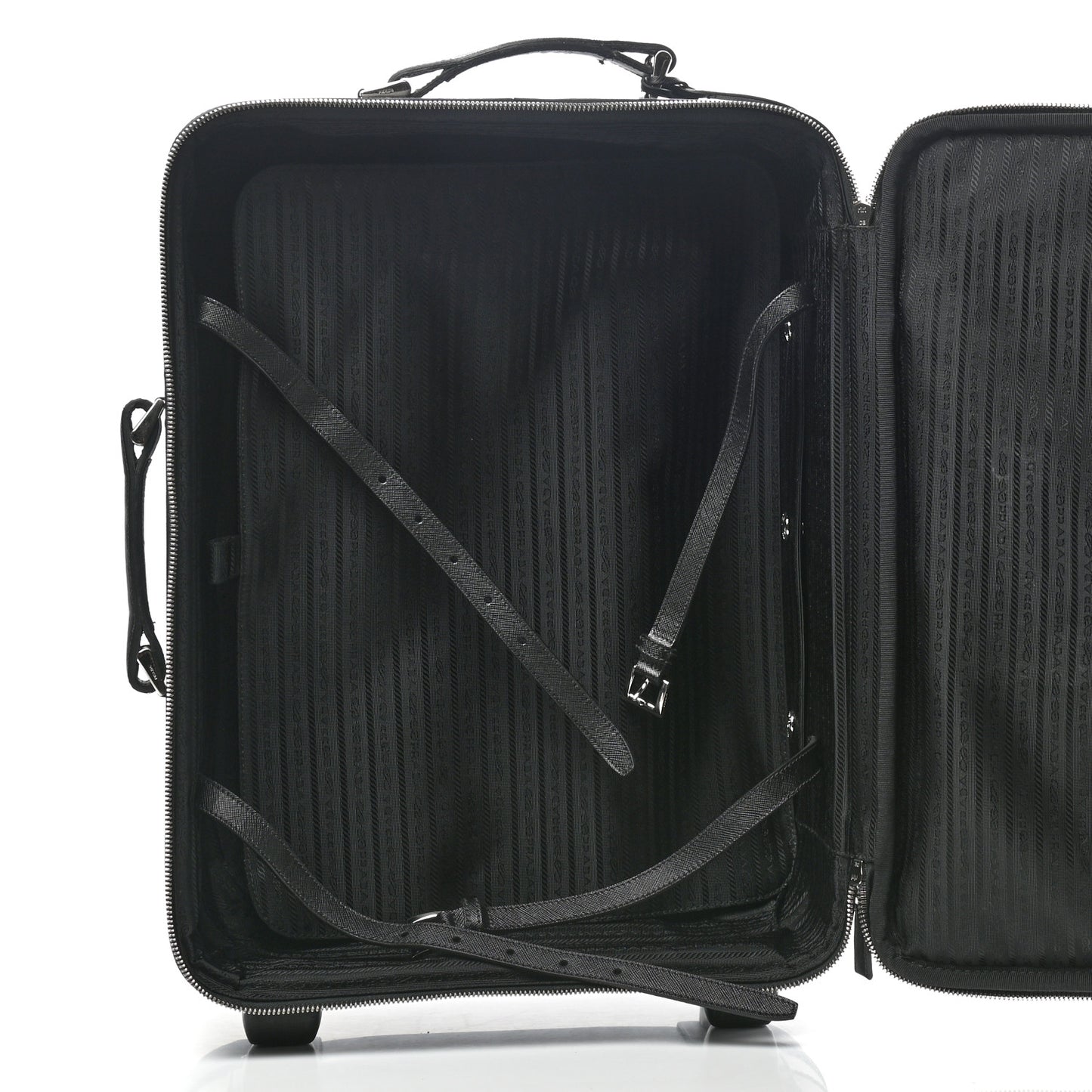 Saffiano Rolling Suitcase Black