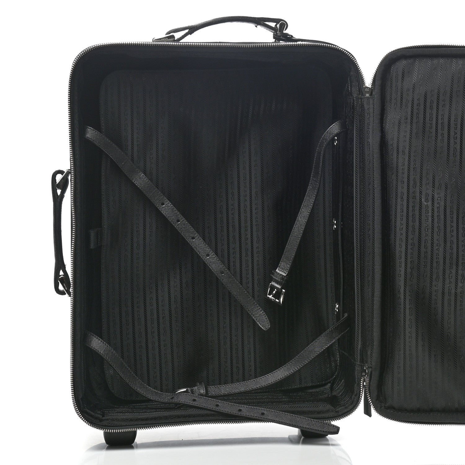 Prada Saffiano Rolling Suitcase Black 4 of 12
