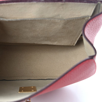 Chloe Grained Lambskin Drew Shoulder Bag Plaid Red 5 of 8
