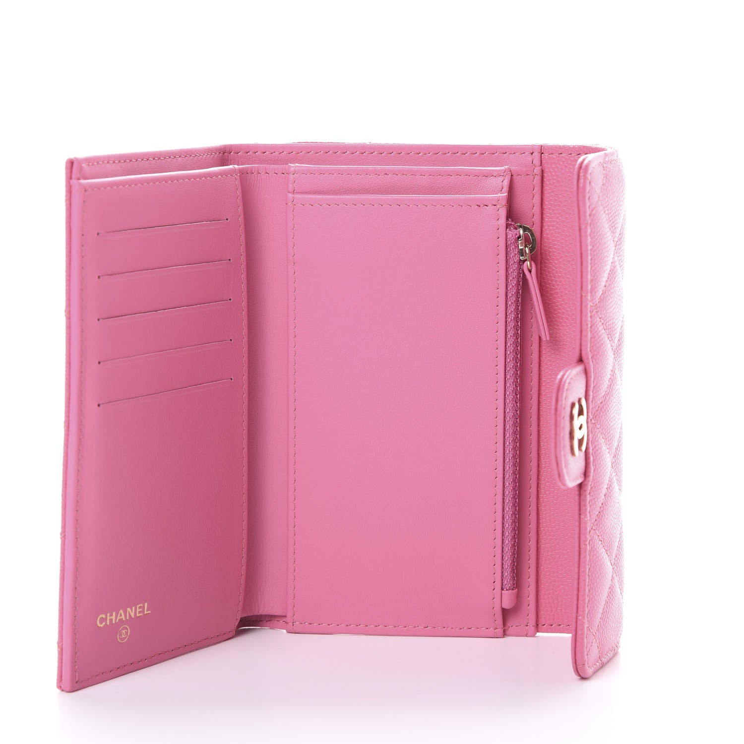 Chanel Caviar Quilted Small Flap Wallet Pink 4 of 9