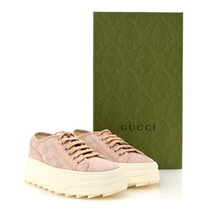 Gucci GG Monogram Womens 1977 Tennis Platform 52mm Sneakers 36 Skin Rose 9 of 9