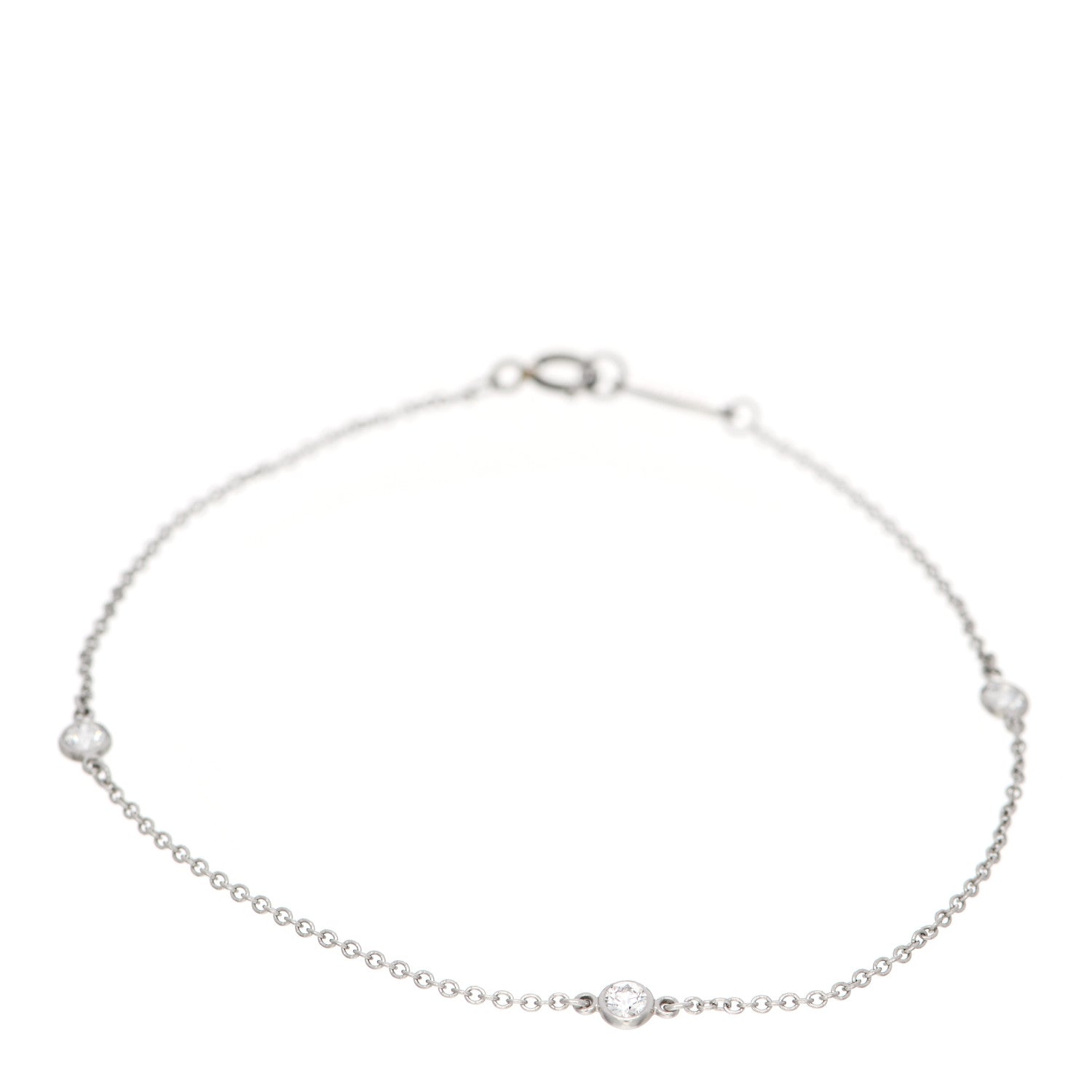 Tiffany Platinum Diamond .15ctw Elsa Peretti Diamonds by the Yard Station Bracelet 1 of 5