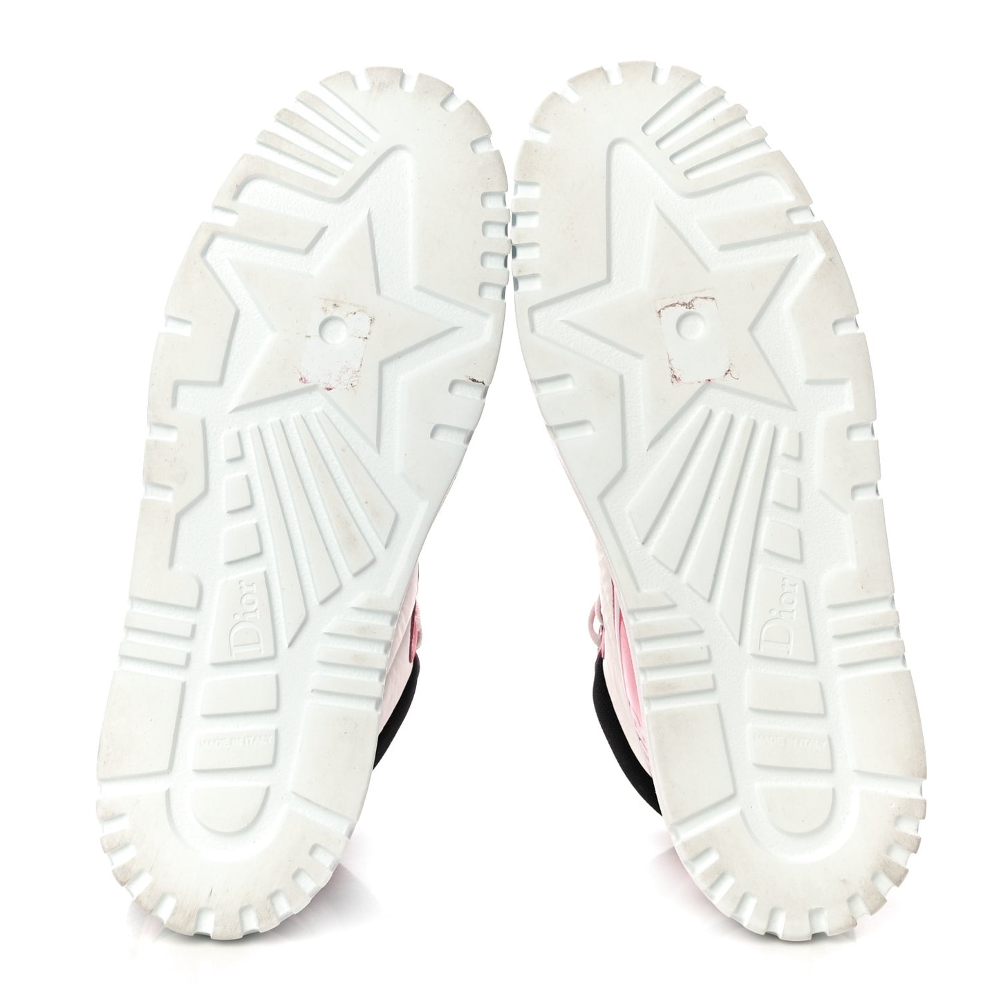 Nylon Calfskin Womens D-Player High Top Sneakers 39 Pink