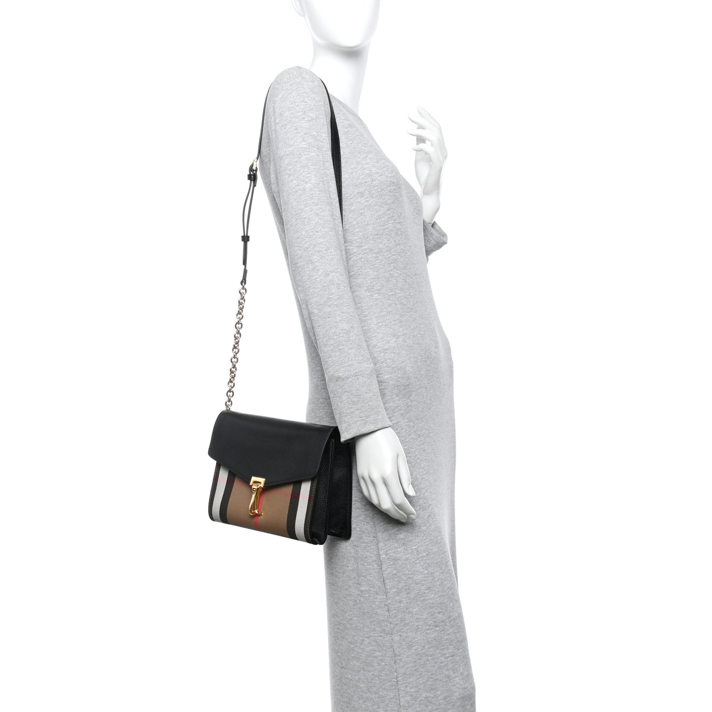 Derby Calfskin House Check Small Macken Crossbody Bag Black