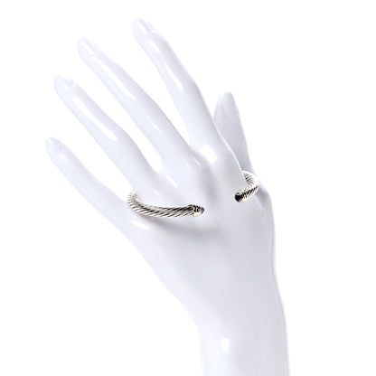 David Yurman Sterling Silver 14K Yellow Gold Amethyst 5mm Cable Classics Petite Color Bracelet 2 of 4