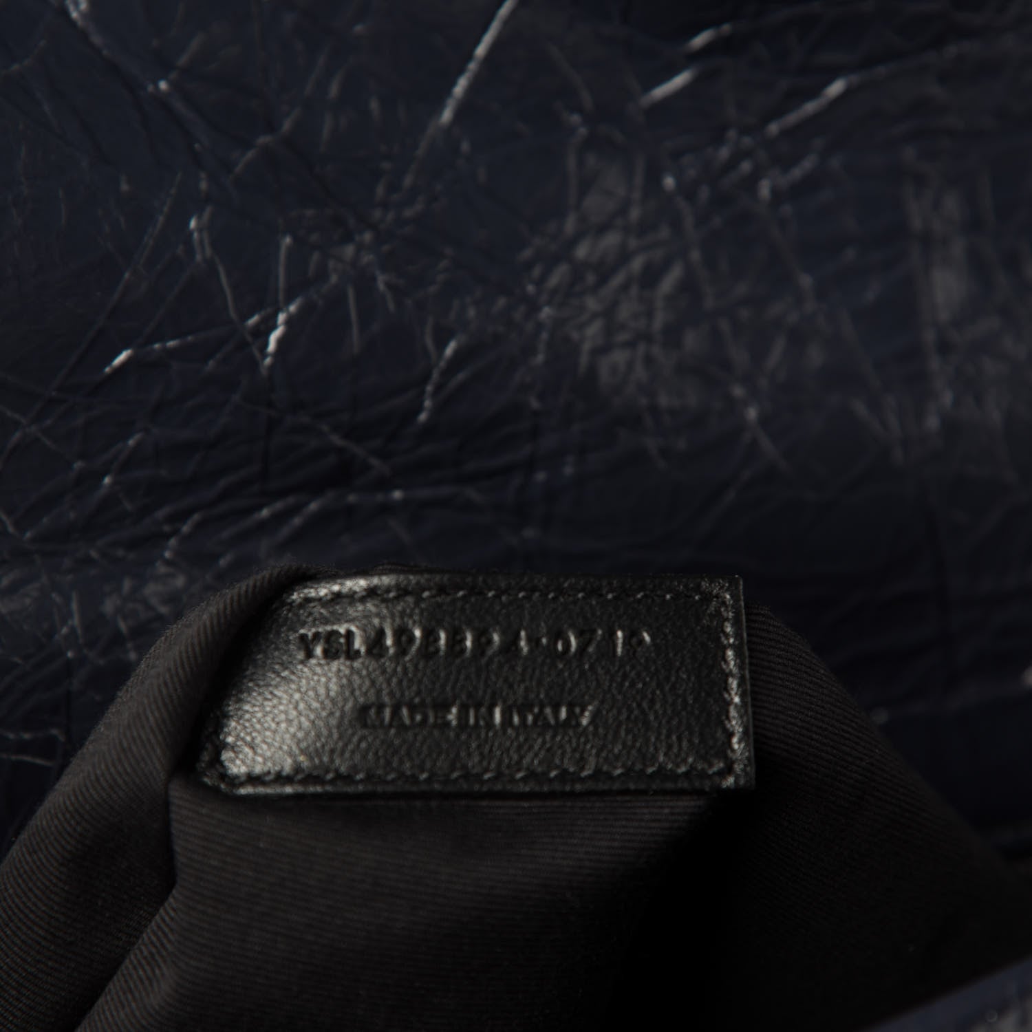 Saint Laurent Crinkled Calfskin Matelasse Monogram Medium Niki Chain Satchel Deep Marine 11 of 12