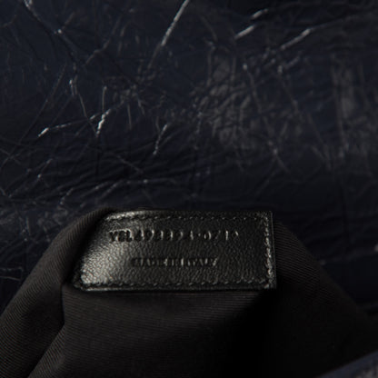 Saint Laurent Crinkled Calfskin Matelasse Monogram Medium Niki Chain Satchel Deep Marine 11 of 12