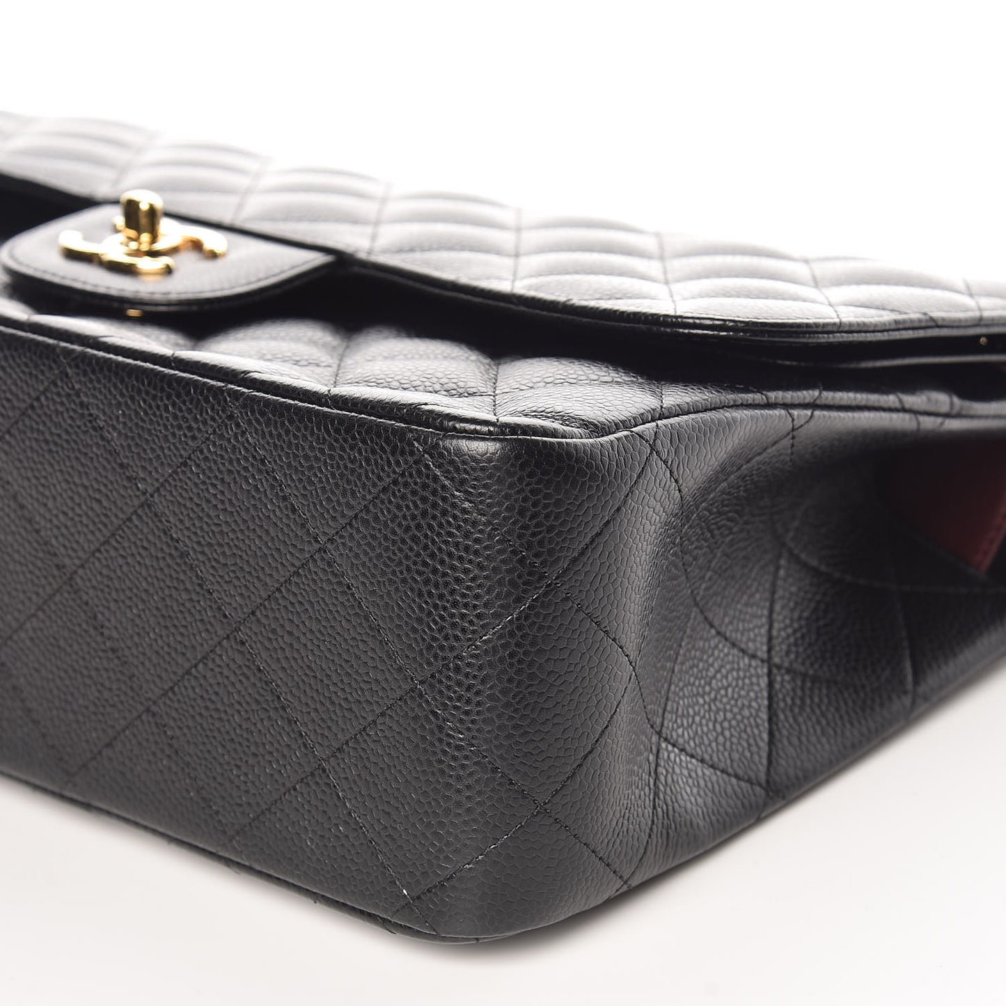 Caviar Quilted Jumbo Double Flap Black