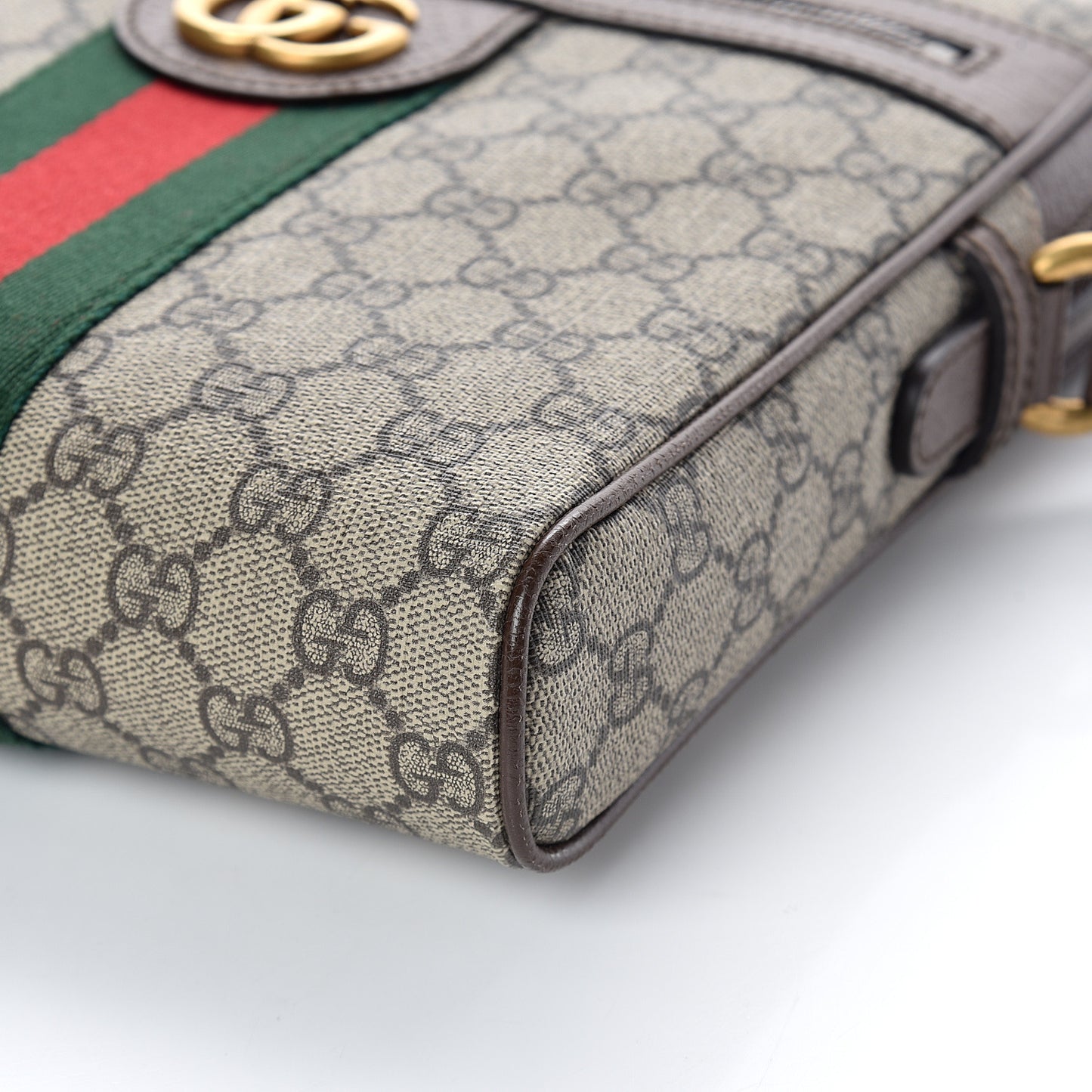 GG Supreme Monogram Web Small Ophidia Messenger Bag Brown