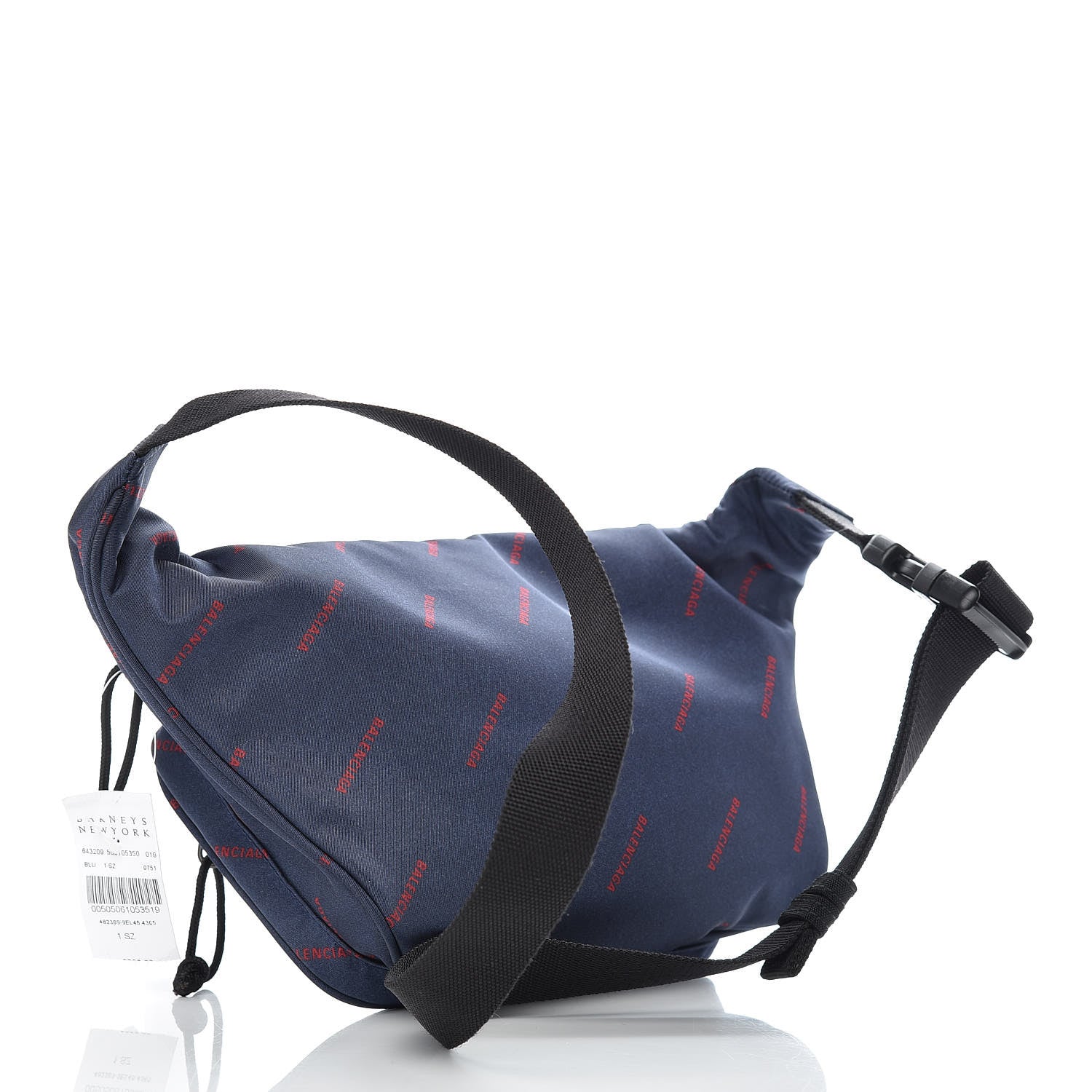 Balenciaga Twill Nylon Allover Logo Explorer Beltpack Bleu Canopee Rouge 3 of 9