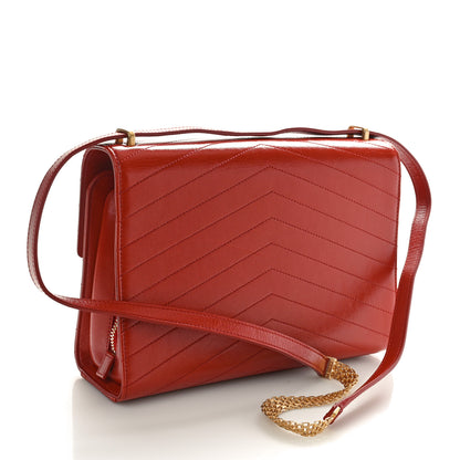 Chanel Calfskin Chevron Quilted Large Medal Flap Red 2 of 10